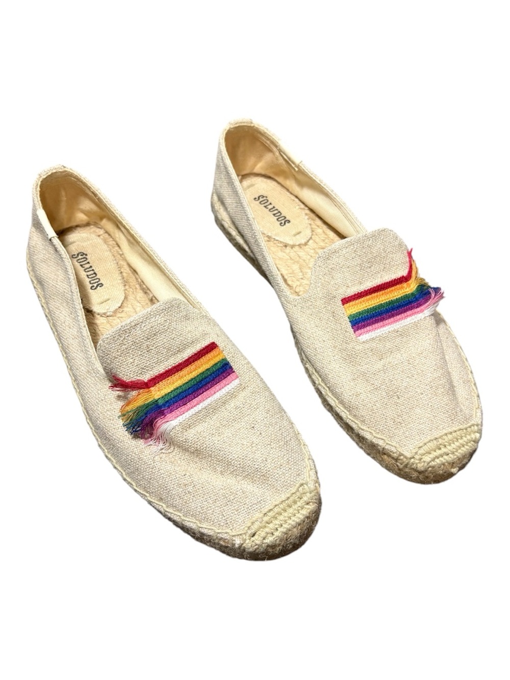 SALUDOS Rainbow Pride Sand Smocking Slippers Espadrilles